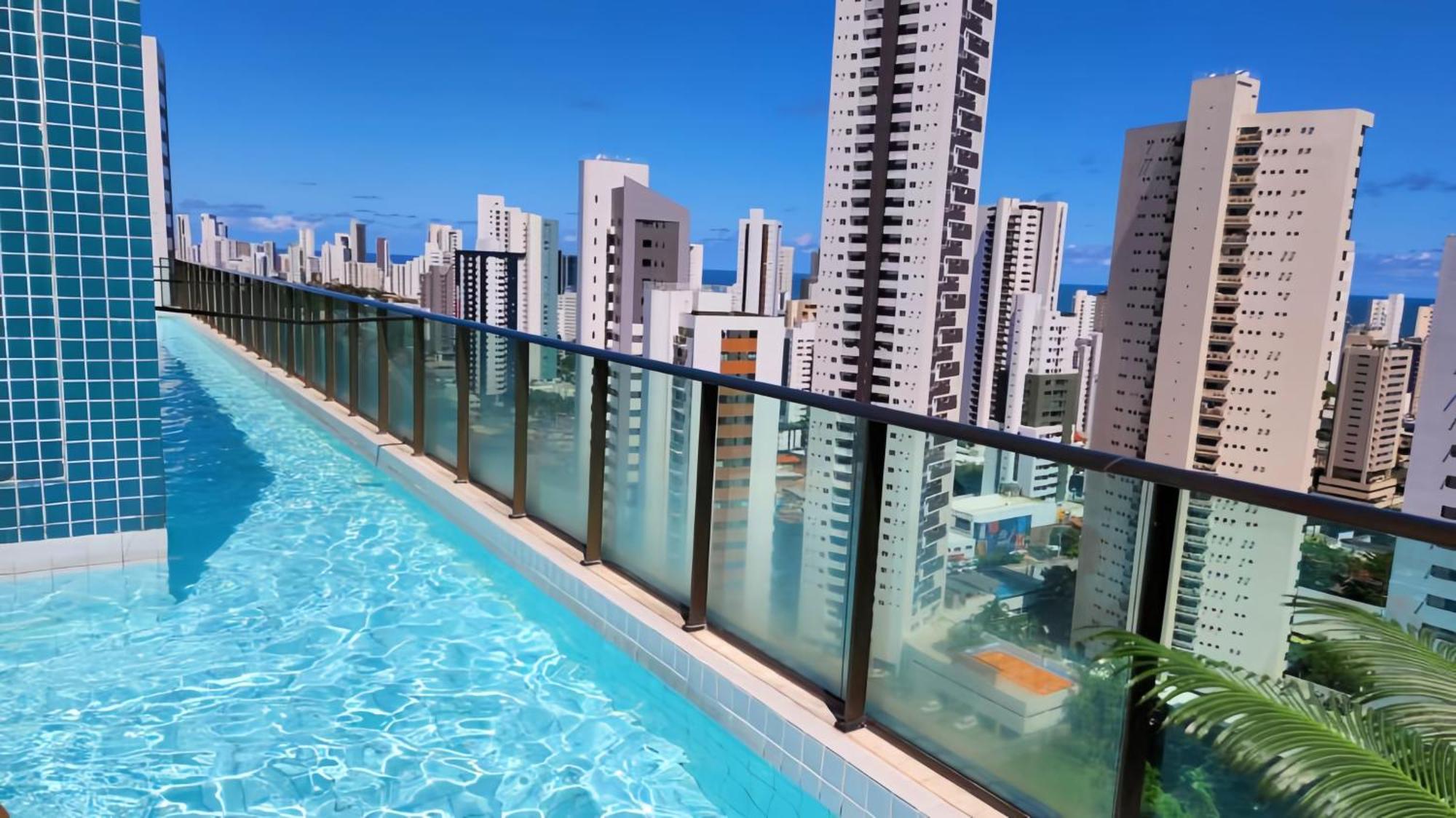 Flat Piscina No Rooftop Aluguel Temporada Em Recife Eksteriør bilde