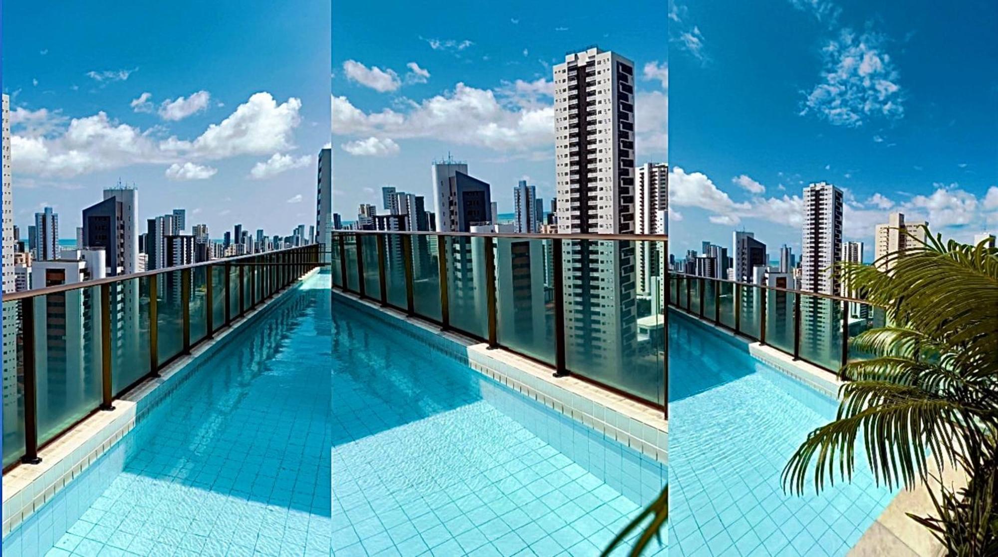 Flat Piscina No Rooftop Aluguel Temporada Em Recife Eksteriør bilde